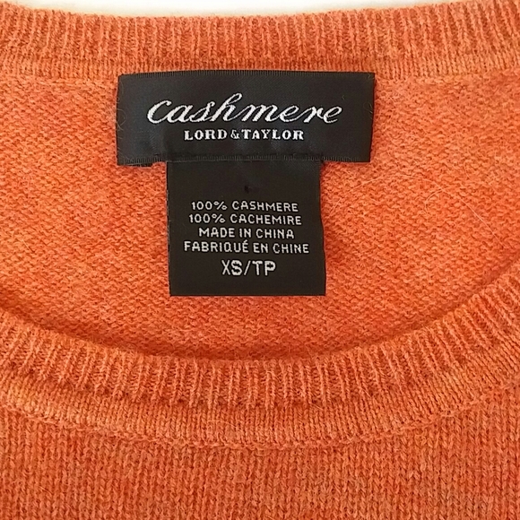 Lord and Taylor - pumpkin spice cashmere sweater - Picture 3 of 4